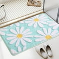thumbnail image 1 of EVNELE Cyan Bathroom Rugs Cute Daisy Bath Mat White and Yellow Flower Decor Rug Non Slip Floor Carpet Microfiber Bathmat Super Absorbent Machine Washable Bathtub Mats for Shower (16x24 inch), 1 of 7