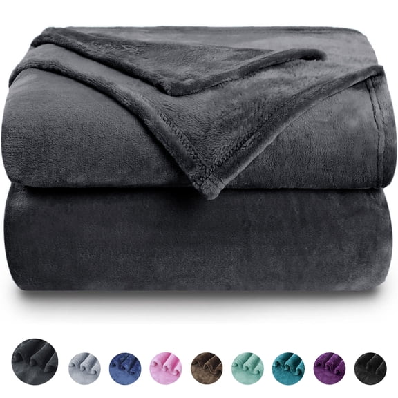 EVNELE Dark Gray Throw Size Blankets, Fuzzy Lightweight Warm Throw Blanket for Couch, Sofa, Pet, Bed, 50 x 60 inch