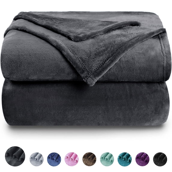 EVNELE Dark Gray Twin Size Blankets, Fuzzy Lightweight Warm Throw Blanket for Couch, Sofa, Pet, Bed, 60 x 80 inch