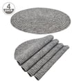 thumbnail image 1 of Furrygo Gray Placemats Set of 4, Washable Woven Vinyl Round Place Mats for Kitchen Dinner Table, Anti-Slip Heat Resistant PVC Table Mats,Easy to Clean, 1 of 7