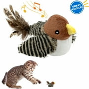 Furrygo Interactive Electronic Cat Toy, Automatic Chirping Bird Toy Squeaky with Feather Tail, Melody Chaser Toy for Cats to Play Alone, Play and Squeak Kitten Toy for Boredom