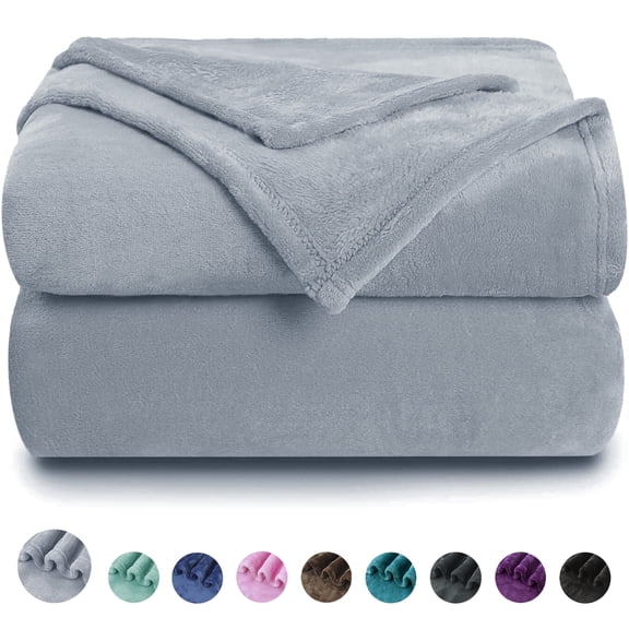 Sortora Light Gray Throw Size Blankets, Fuzzy Lightweight Warm Throw Blanket for Couch, Sofa, Pet, Bed, 50 x 60 inch