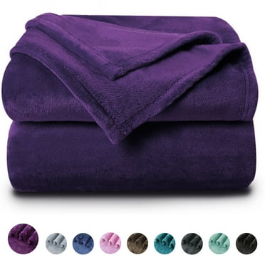 Furrygo Purple Throw Size Blankets, Fuzzy Lightweight Warm Throw Blanket for Couch, Sofa, Pet, Bed, 50 x 60 inch