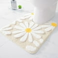 thumbnail image 1 of EVNELE Toilet Rugs U Shaped, Beige Toilet Mat Cute Daisy Contour Bath Rug, Thick Soft Machine Washable Toilet Carpet, Non Slip Bathroom Floor Mats Super Absorbent Microfiber Bath Rugs, 20"x24", 1 of 6