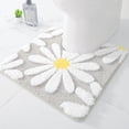 thumbnail image 1 of Sortora Toilet Rugs U Shaped, Gray Toilet Mat Cute Daisy Contour Bath Rug, Thick Soft Machine Washable Toilet Carpet, Non Slip Bathroom Floor Mats Super Absorbent Microfiber Bath Rugs, 20"x20", 1 of 6