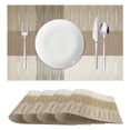 thumbnail image 1 of Sortora Woven Placemats Set of 4, Light Gold Anti-Slip Heat PVC Resistant Kitchen Table Mats, 12×18 Inch, 1 of 6