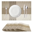 thumbnail image 1 of Sortora Woven Placemats Set of 4, Light Gold Anti-Slip Heat PVC Resistant Kitchen Table Mats, 12×18 Inch, 1 of 6