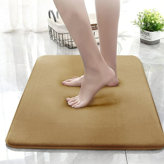 EVNELE khaki Memory Foam Bathroom Rugs, Super Soft Absorbent Bathroom Rugs Non Slip Bath Rug Runner for Shower Bathroom Floors, 17" x 24"