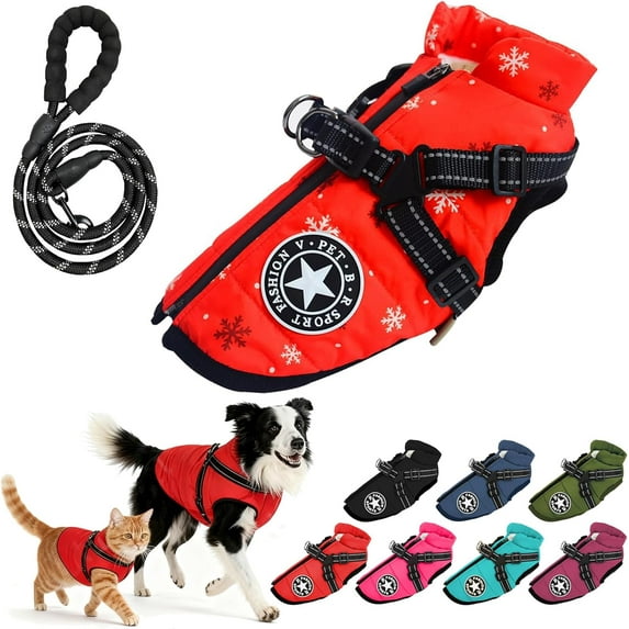 Furryking Dog Jacket with Harness, FurryKin 3 in 1 Winter Jacket for ...