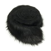 Furryvalley Faux Fur Trim Fur Ribbon Craft Furry Stripe for Slippers Slides Fringe 2 Yards (Black)