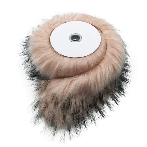 Furryvalley Faux Fur Trim Fur Ribbon Craft Furry Stripe for Slippers Slides Fringe 2 Yards (Dusty Pink)