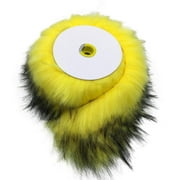 Furryvalley Faux Fur Trim Fur Ribbon Craft Furry Stripe for Slippers Slides Fringe 2 Yards Golden Yellow