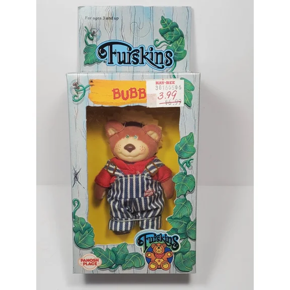 Furskins Panosh Place 1986 Hank "Spitball" nib teddy bear figure flocked vtg t3