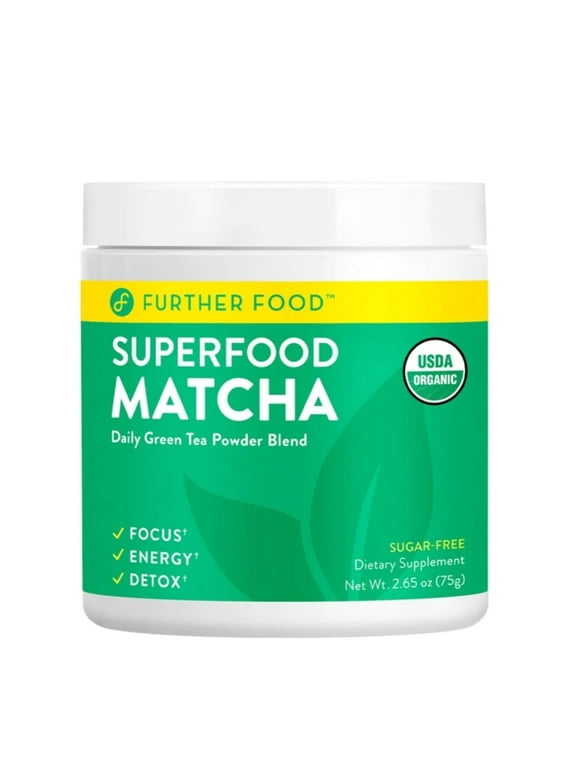 Further Food Premium Matcha Green Tea Powder USDA Organic Japanese Matcha Powder, Natural Energy + Focus + Boost Immune System, Antioxidant Plant-Based Detox Superfood (30 Servings)