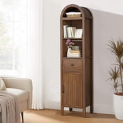Furtivusia Arched Storage Cabinet Narrow Tall Cabinet Storage Tower with Door and Drawer