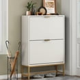 thumbnail image 1 of Furtivusia Shoe Cabinet with 2 Flip Drawers, Shoe Storage Cabinet for Entryway, White, 1 of 9
