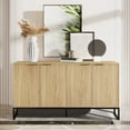 thumbnail image 1 of Furtivusia Sideboard Buffet Cabinet with 4 Doors, Accent Storage Cabinet with Adjustable Shelves, Kitchen Console Table with Doors for Living Room, Dining Room, Wood Color, 1 of 8