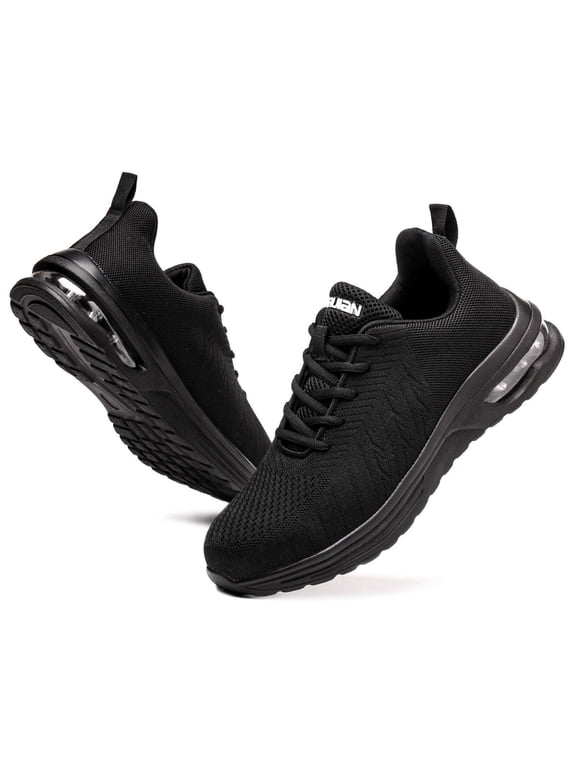 Steel Toe Cap Safety Trainers, Lightweight Non-Slip Breathable Work Shoes with Air Cushion (Men's/Women's)