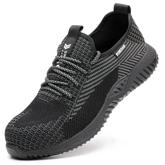 Furuian Steel Toe Shoes for Men Comfortable Safety Shoes Non Slip Steel Toe Sneakers Warehouse Industry Contstruction Mens Work Shoes