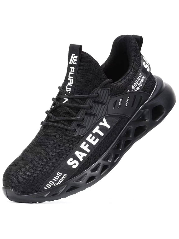Slip-Resistant Steel Toe Work Shoes for Men and Women, Lightweight Safety Sneakers