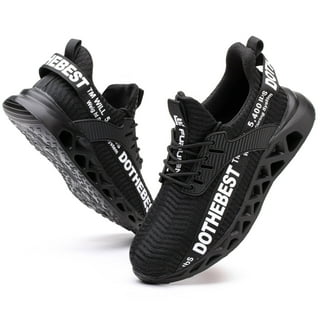 Black steel toe tennis shoes best sale