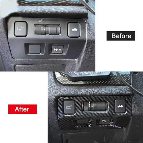 Furulu 1 x Interior Head Light Switch Cover Carbon Fiber for Subaru WRX STi 2015-2020