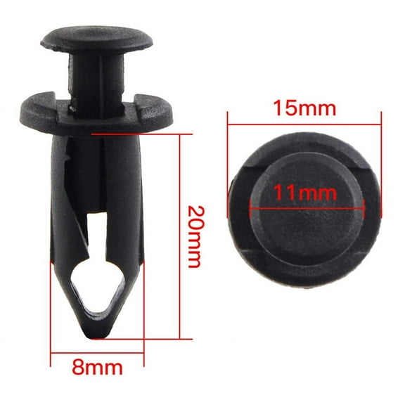 Furulu 100x Plastic Fasteners 8mm Push Pin Rivet ATV Fairing Body Fender Retainer Clips