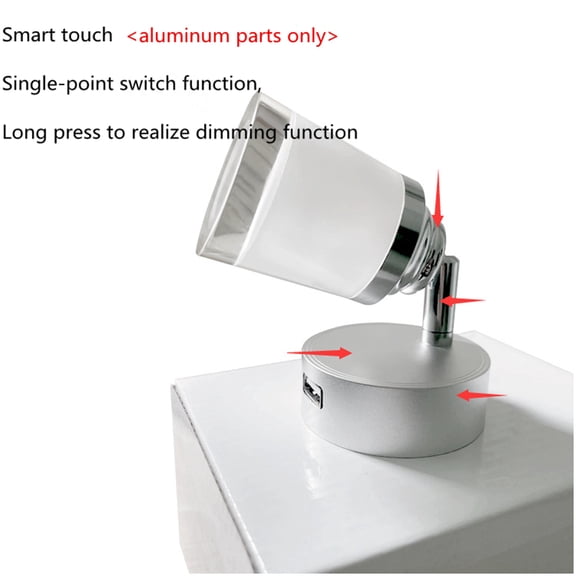 Furulu 12-24V LED Swivel Sofa Bedside Reading Light RV Camper Wall Desk Book Lamp Warm