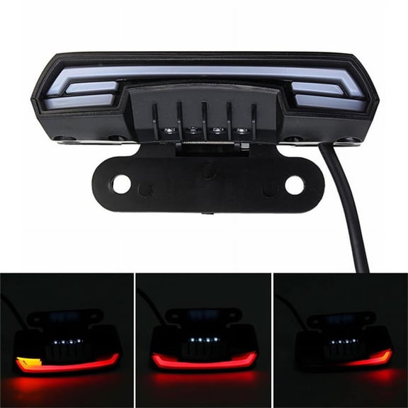 Furulu 12-60V Motorcycle Tail Rear Brake Double Flash Warning Dynamic Turn Signal Light