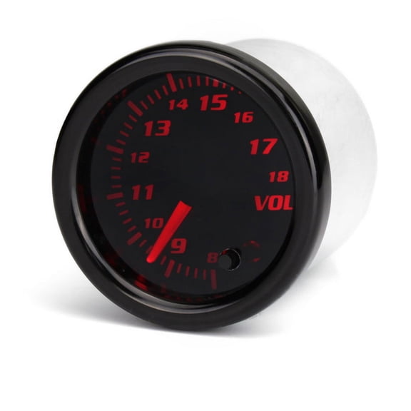 Furulu 12V Universal 2" 52mm Auto Volt Voltage Gauge Meter 7 Color LED Display Tinted Face