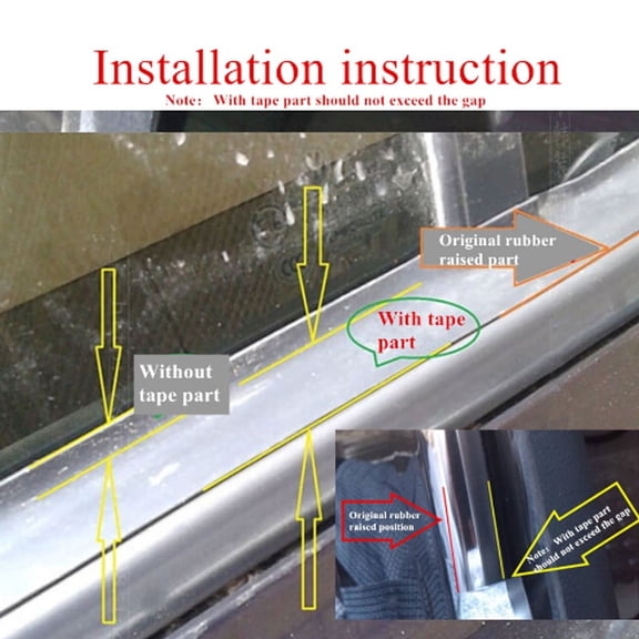 Furulu 13FT Rubber Car Side Door Window Glass Seal Weatherstrip Rain Visor Universal US