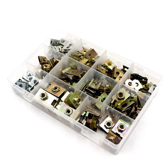 Furulu 150Pcs Metal U Clips Assortment Car Bumper Fender Fastener Accessories Universal