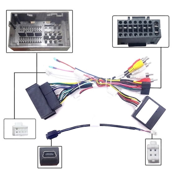 Furulu 16Pin Car Android Stereo Audio Wiring Harness w/Canbus For Jeep Cherokee Compass