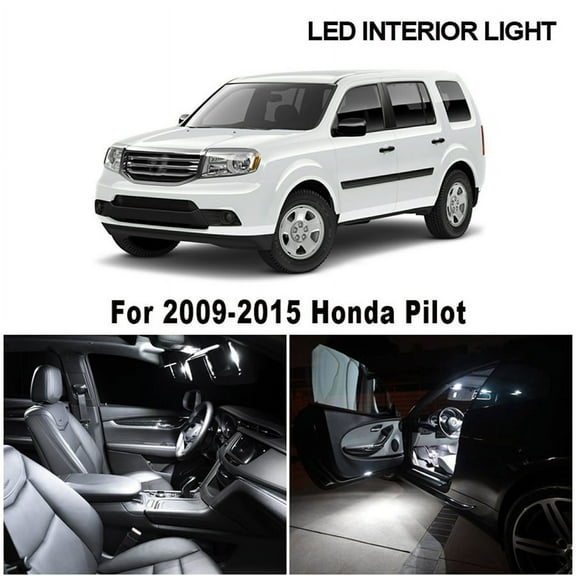 Furulu 18x Bulbs WHITE LED Interior Light Accessories Kit For Honda Pilot 2009-2015