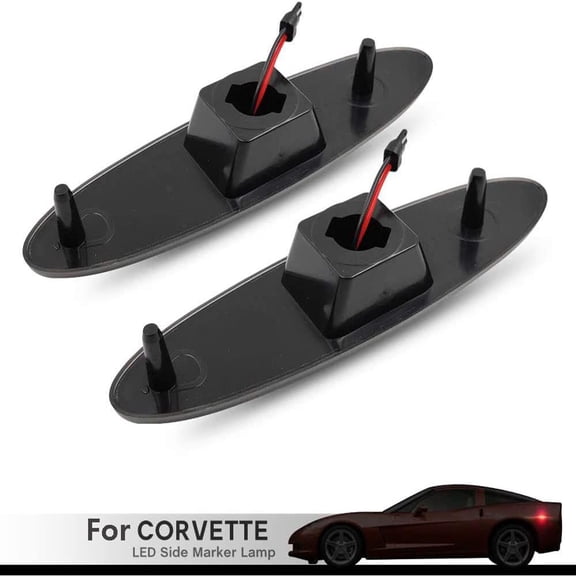 Furulu 1Pair Smoked Lens Red LED Side Marker Lights For Chevy Corvette C5 1997-2004