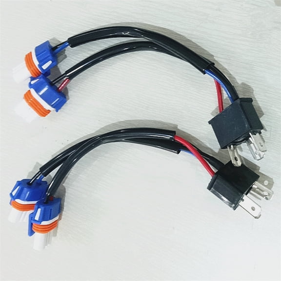 Furulu 2 Pcs 100W Car Truck H4 to 9005 Headlight Bulb Conversion Sockets Wiring Harness