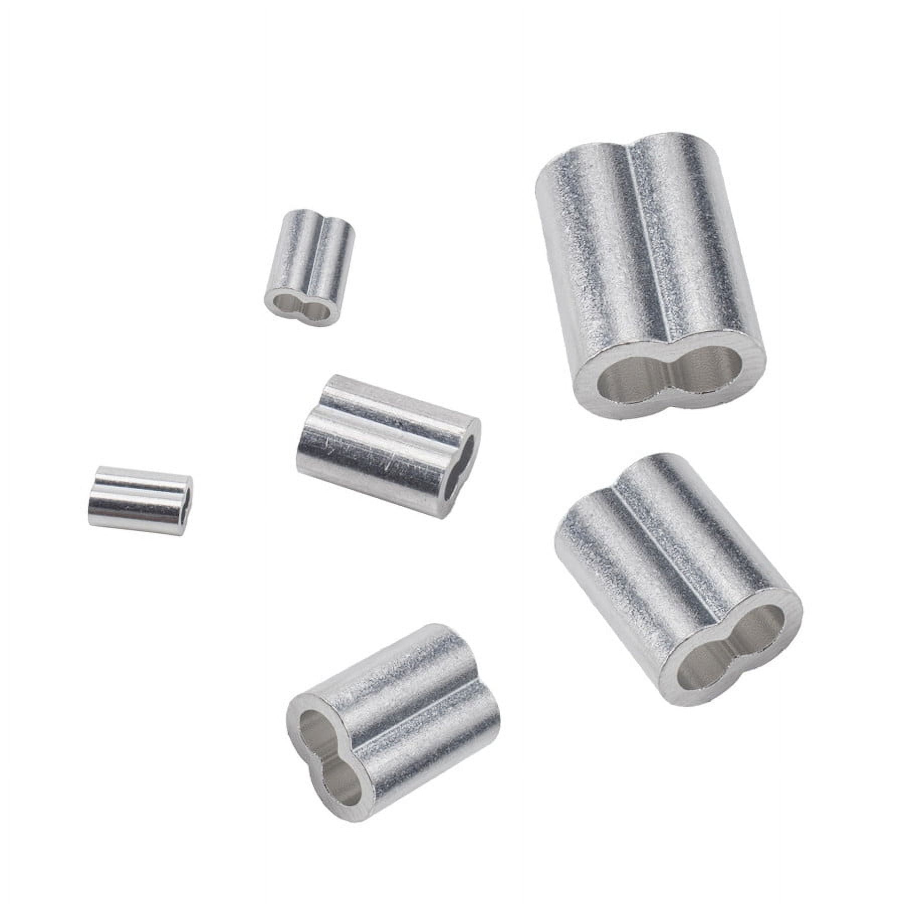 Furulu 245 x Aluminum 7 Sizes Crimping Loop Sleeve For Wire Rope Cable ...