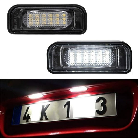 Furulu 2Pcs LED License Plate Light Assembly For Mercedes S-Class W220 2000-2006
