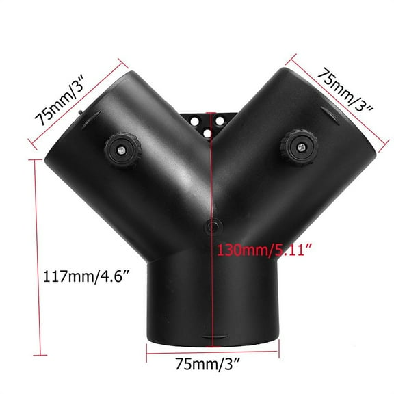 Furulu 3" Air Vent Ducting Y Branch Outlet Connector w/Regulator Flap Valve For Heater