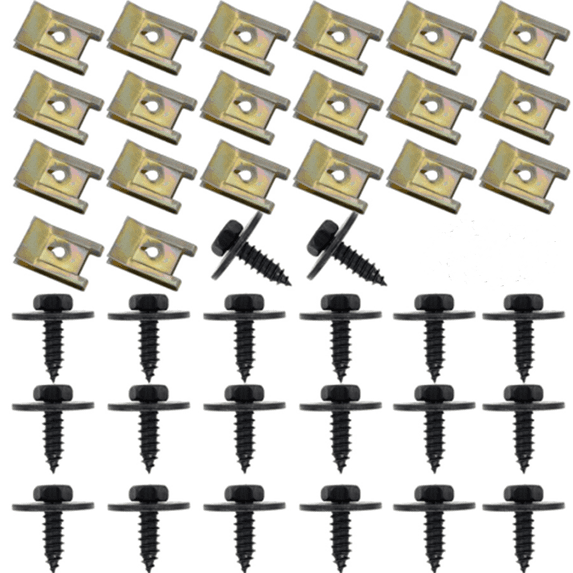 40-Pack Car Screw & U-Nut Fastener Clips For BMW F10, E46, E90, E92 – Fender/Bumper Trim 10 thumbnail image