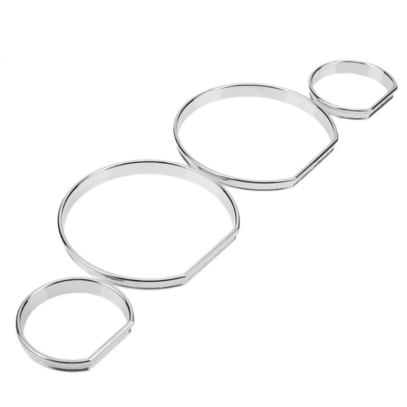 Furulu 4Pcs Dashboard Bezel Rings Trim For Bmw E46 1998-2007