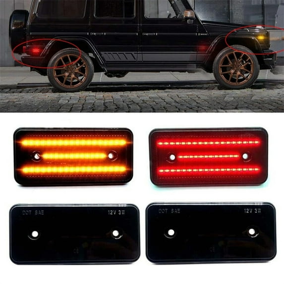 Furulu 4pcs Front Rear LED Side Marker Lights For Mercedes G-Class W463 G 55 2002-2014