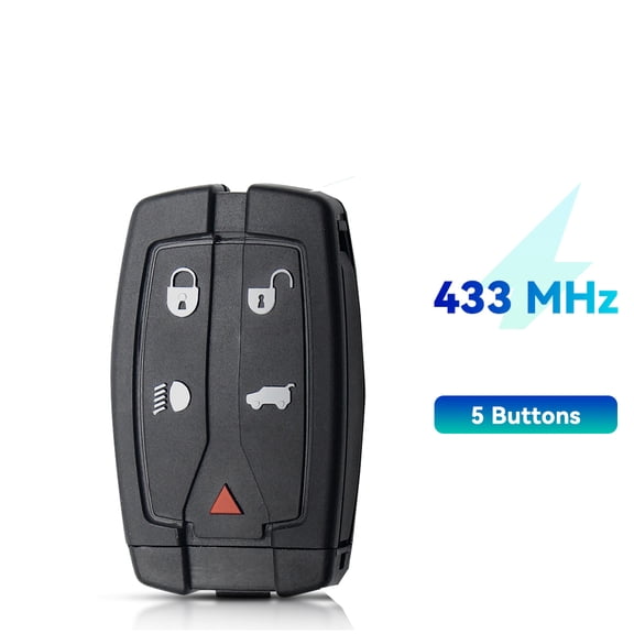 Furulu 5 Button Car Remote Key Fob 433MHZ Black For Land Rover Freelander 2 2007 - 2015