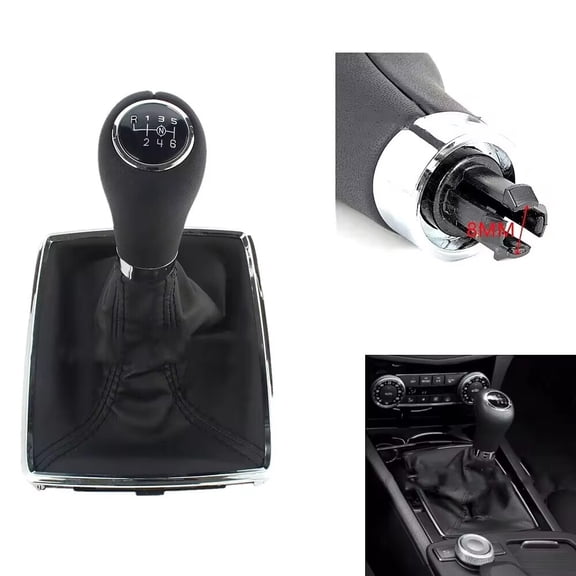 Furulu 6 Speed Gear Shift Knob Boot For Mercedes Benz W204 C180 C200 C280 C63 C300