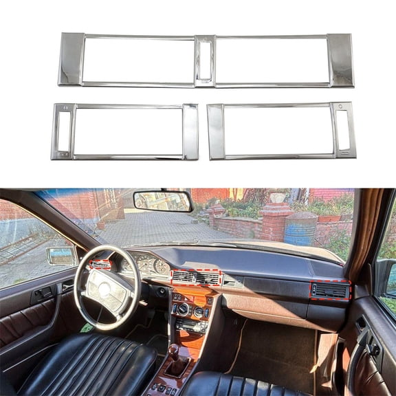 Furulu Air Vent Trim Kit Air Vent Decoration Frame For Mercedes Benz W124 1986-1994