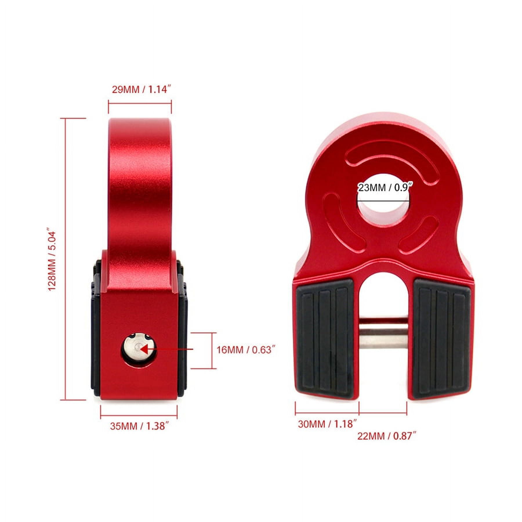 Furulu Aluminum Flatlink Winch Shackle Mount Assembly for Tow Haul Truck, ATV UTV Winch Lines Winch Hook Red 6042