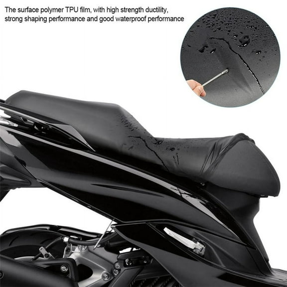 Furulu Black XL Motorcycle Moped Scooter Bike Seat Cover Elastic Waterproof Protector