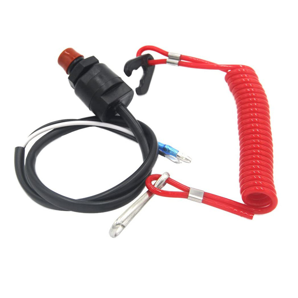 Furulu Boat Motor Kill Stop Switch 12V Safety Tether Lanyard For