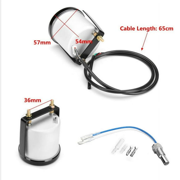 Furulu Car 2"/52mm 7 Colors LED Water Coolant Temperature Temp Gauge Meter