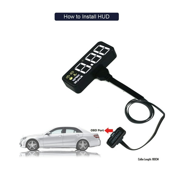 Furulu Car hud OBD2 Head-up Display Windshield Speed Projector Speedometer Windshield KMH/Mile Water TEMP Voltmeter
